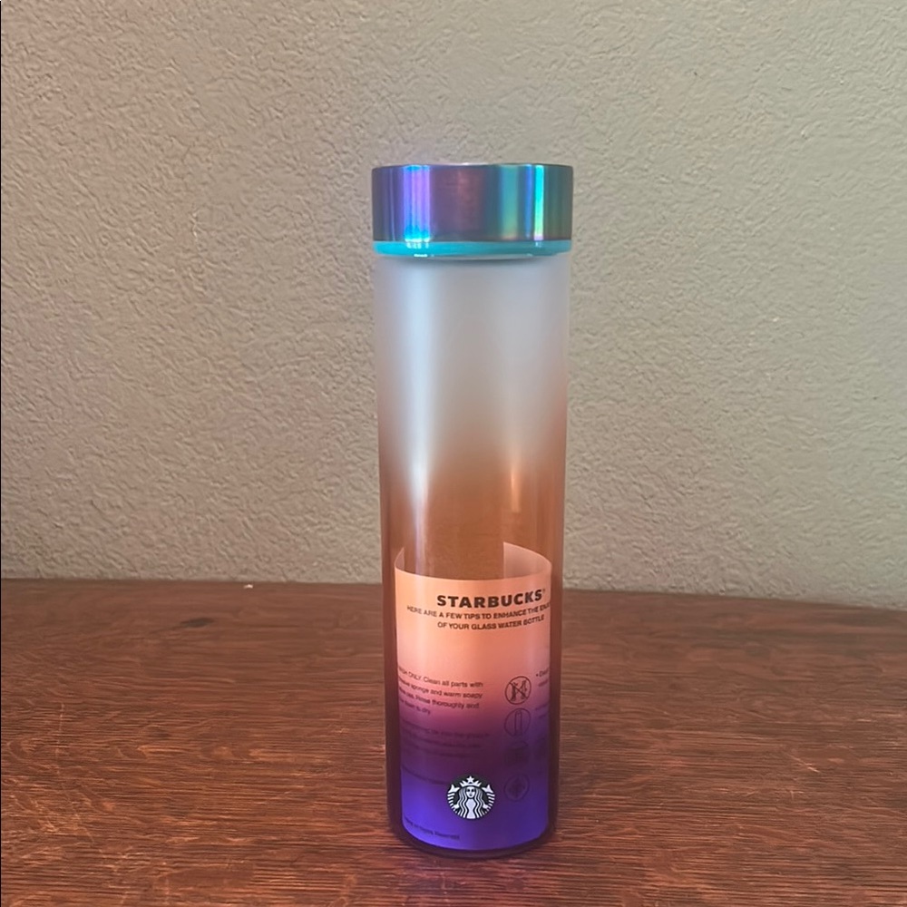 Starbucks Summer 2020 Iridescent Ombré Design Glass Water Bottle